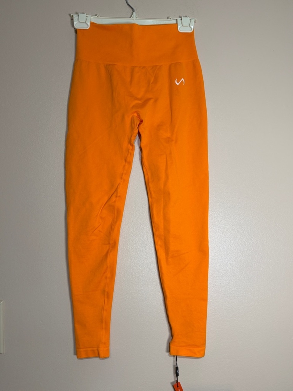 TLF apparel Orange Leggings with Subtle Logo